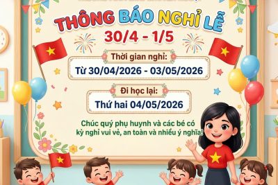 THÔNG BÁO NGHỈ LỄ 30/04 – 01/05